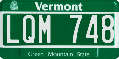 VT license plate LQM748