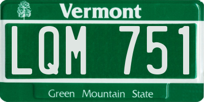 VT license plate LQM751