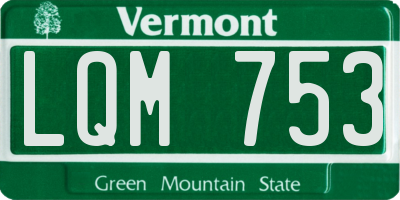 VT license plate LQM753