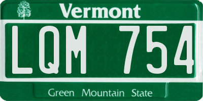 VT license plate LQM754