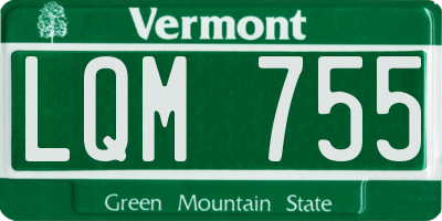 VT license plate LQM755