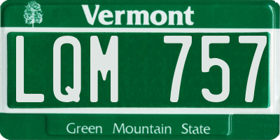 VT license plate LQM757