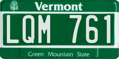 VT license plate LQM761