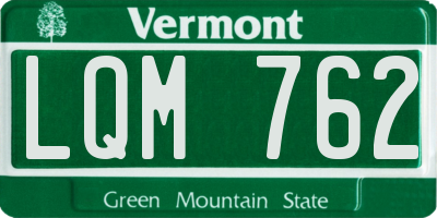 VT license plate LQM762