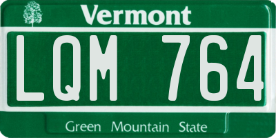 VT license plate LQM764