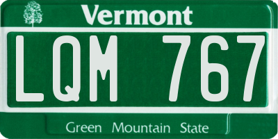 VT license plate LQM767