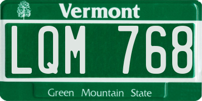 VT license plate LQM768