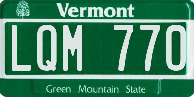 VT license plate LQM770