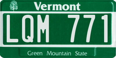 VT license plate LQM771