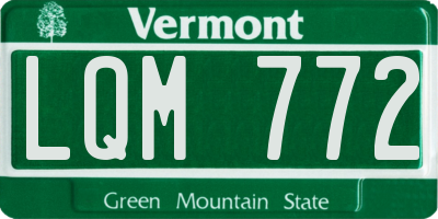 VT license plate LQM772