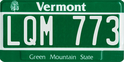 VT license plate LQM773