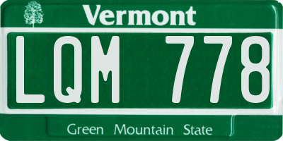 VT license plate LQM778