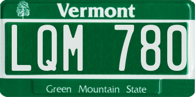 VT license plate LQM780