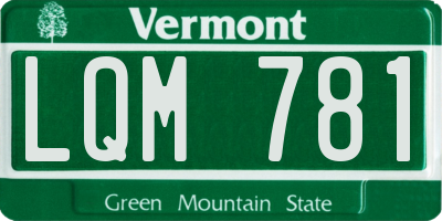 VT license plate LQM781