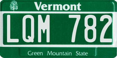 VT license plate LQM782