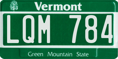 VT license plate LQM784