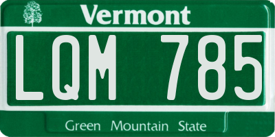 VT license plate LQM785