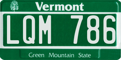 VT license plate LQM786