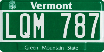 VT license plate LQM787