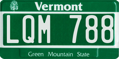 VT license plate LQM788