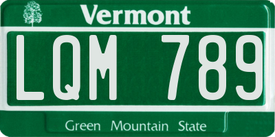 VT license plate LQM789
