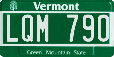 VT license plate LQM790