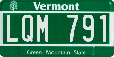 VT license plate LQM791