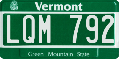VT license plate LQM792
