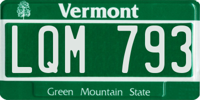 VT license plate LQM793