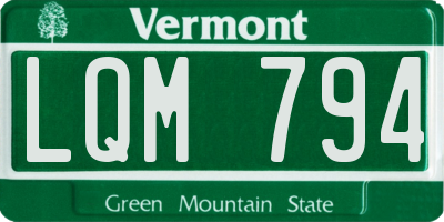 VT license plate LQM794