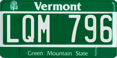 VT license plate LQM796