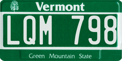 VT license plate LQM798