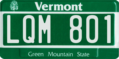 VT license plate LQM801