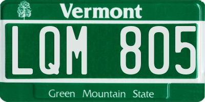 VT license plate LQM805