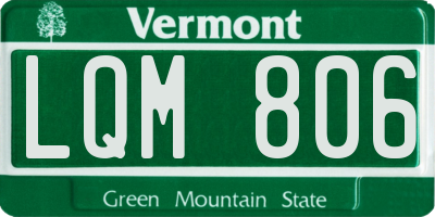 VT license plate LQM806