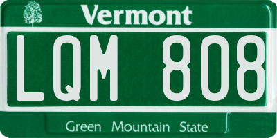 VT license plate LQM808
