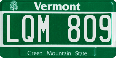 VT license plate LQM809