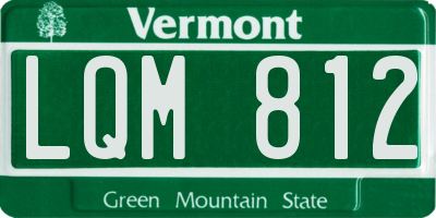 VT license plate LQM812