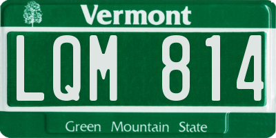 VT license plate LQM814