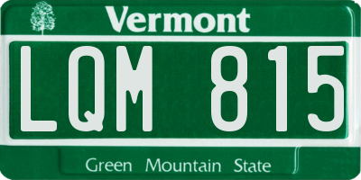 VT license plate LQM815