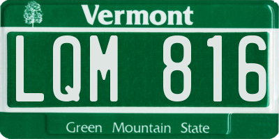 VT license plate LQM816