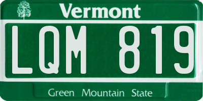 VT license plate LQM819