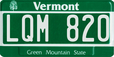 VT license plate LQM820