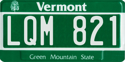 VT license plate LQM821
