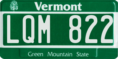 VT license plate LQM822