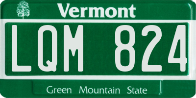 VT license plate LQM824