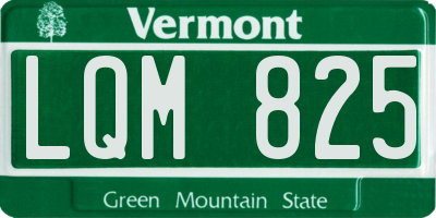 VT license plate LQM825