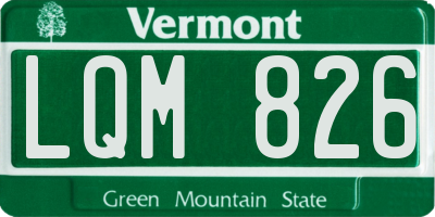 VT license plate LQM826