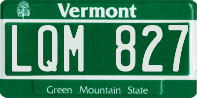 VT license plate LQM827