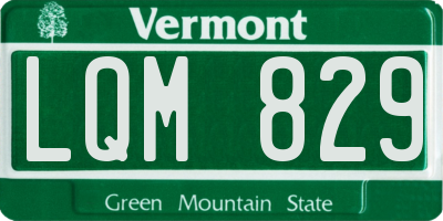 VT license plate LQM829